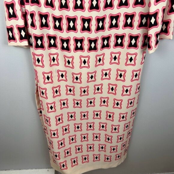 EUC Zara Retro Geometric Midi Long Sleeve Shift - Picture 9 of 12